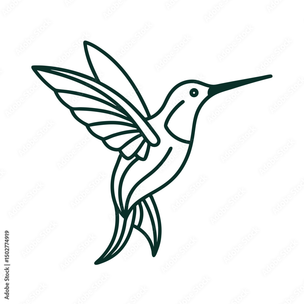 Obraz premium vector illustration of an hummingbird