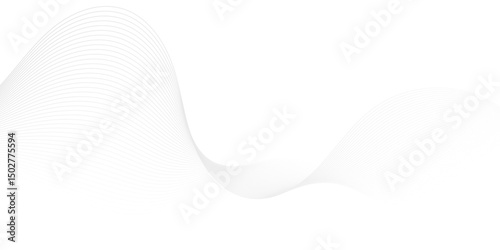 Abstract white blend digital wave lines and technology transparent background. Minimal carve wavy white and gray flowing wave lines and glowing moving lines. Futuristic sound wave lines background.
