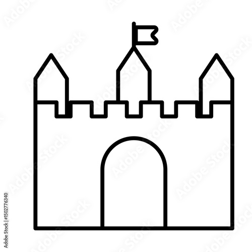 sand castle outline icon