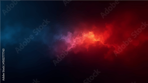 Abstract red smoke fractal wave pattern with flowing lines and light effects.