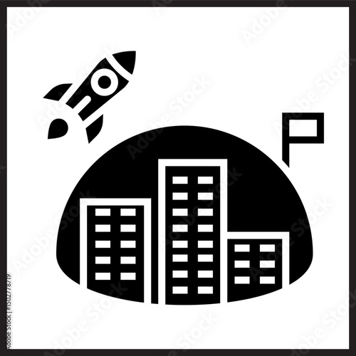 Space Colony Icon Design