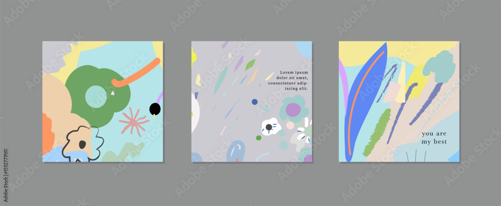 custom made wallpaper toronto digitalSet of creative floral art posters or cards. Hand Drawn textures. Wedding, anniversary, birthday, Valentin's day, party invitations, covers