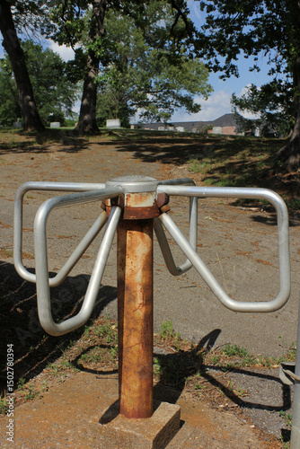 Vintage Turnstile Gate as Entry to Cemetery. Rural East TX