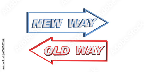 3D concept comparing new and old business approaches. A dynamic visual highlighting innovation, improvement, and effective change management for greater success in the modern business world.