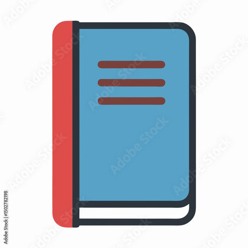 Travel journal or notebook icon with white background
