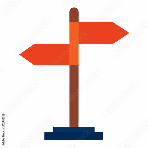 Direction signpost vector with white background
