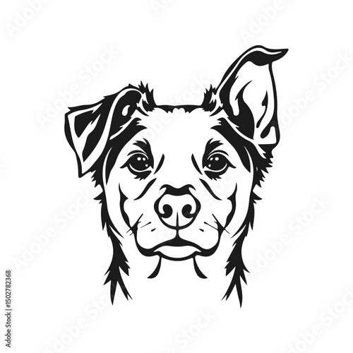Dog face icon, pet head logo, cartoon dog portrait, puppy face design, dog vector illustration	
