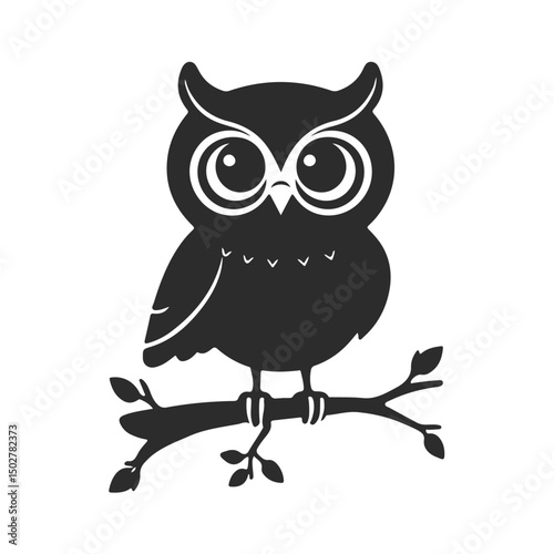 Owl logo with sharp gaze, clean lines, symbol of wisdom and power. vector owl, owl emblem, night bird, tribal owl	