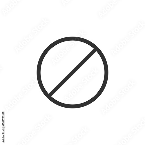 Prohibited sign, linear icon. Access denied, restriction, or forbidden action. Line with editable stroke.