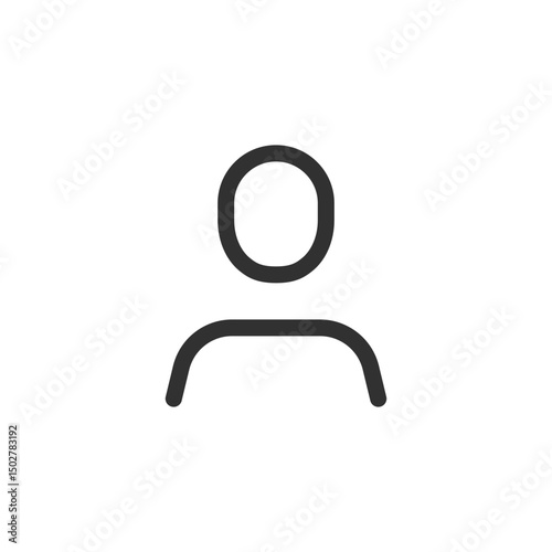 Generic user icon, linear style. Profile, login, or personal account representation. Line with editable stroke.