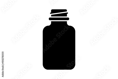 Black bottle container liquid medicine syrup shape
