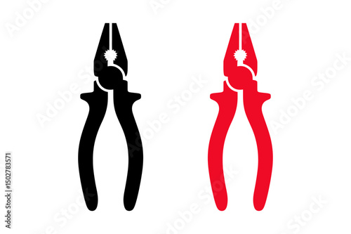 Pliers tool vector illustration black and red