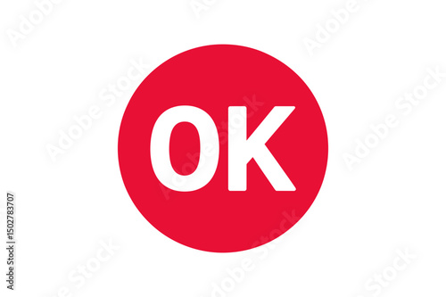 Ok symbol red circle positive confirmation graphic