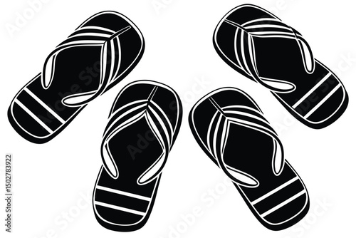 Flip flops sandals isolated on white background for summer vacation
