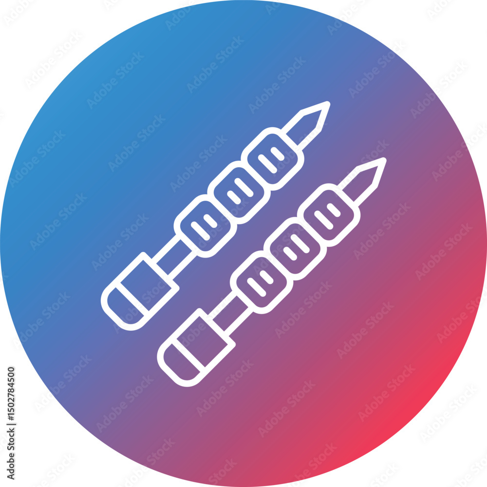 Kebab Line Gradient Circle Background Icon Kebab Line Gradient Circle Background Icon