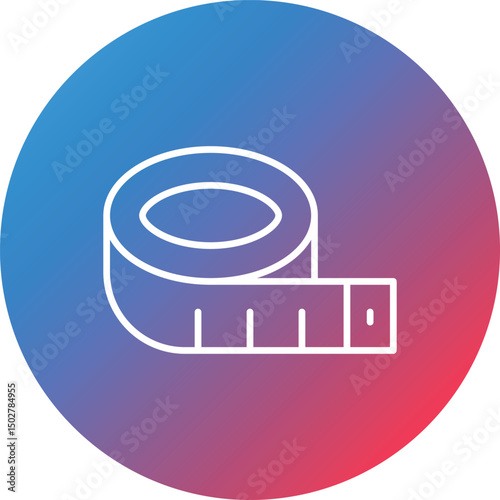 Measuring Tape Line Gradient Circle Background Icon