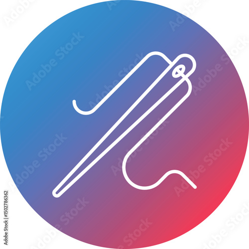 Needle Line Gradient Circle Background Icon