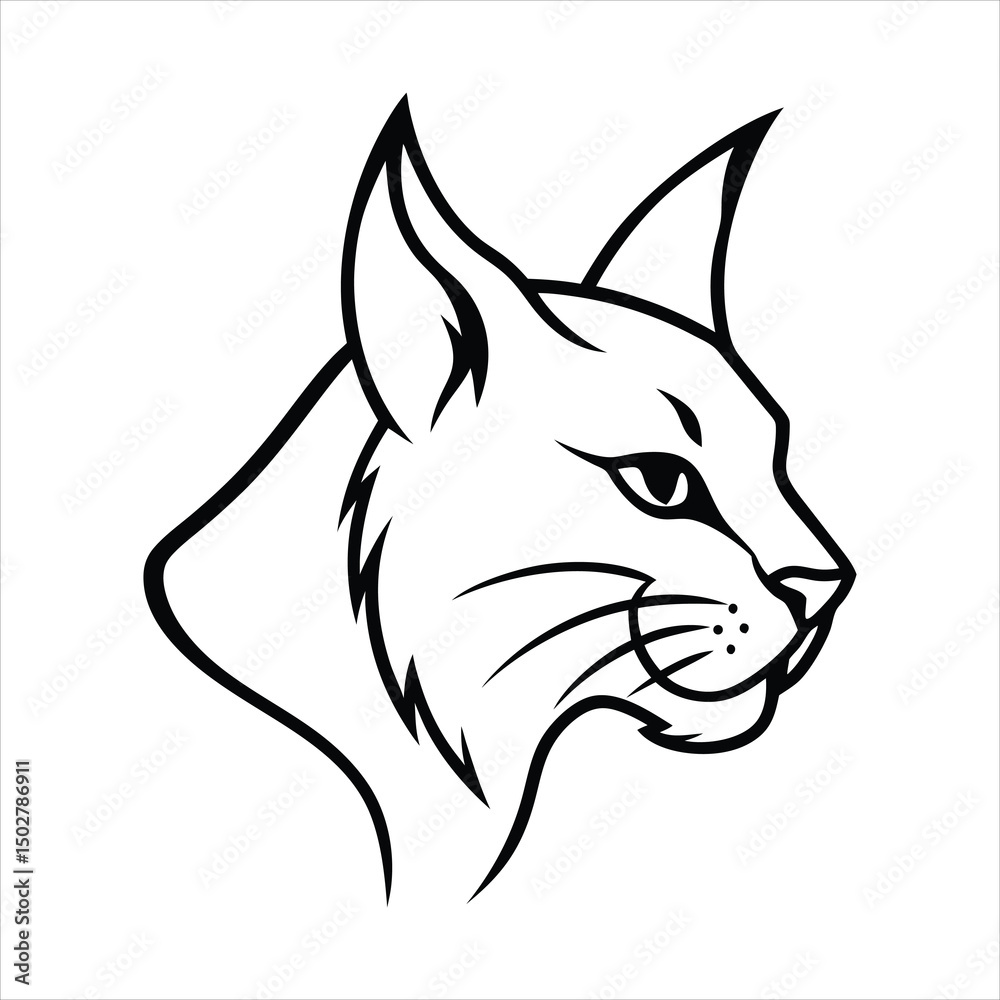 Obraz premium Bobcat Head Illustration for Banner or Advertisement Design with CMYK Colors