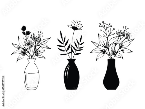 A beautiful spring bouquet of pink lily and yellow blossoms in a glass vase