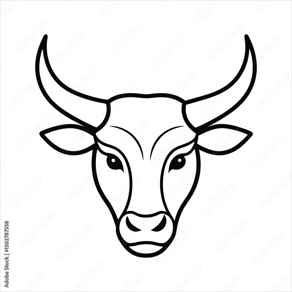 Bull Head Illustration for Banner or Advertisement Design with CMYK Colors Bull Head Illustration for Banner or Advertisement Design with CMYK Colors