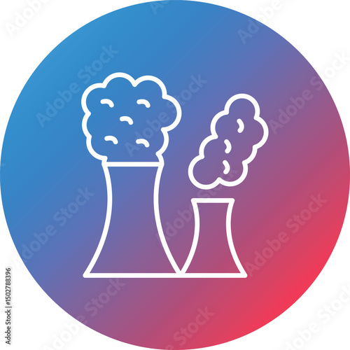 Air Pollution Line Gradient Circle Background Icon