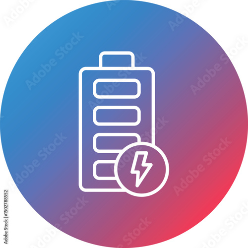 Battery Line Gradient Circle Background Icon