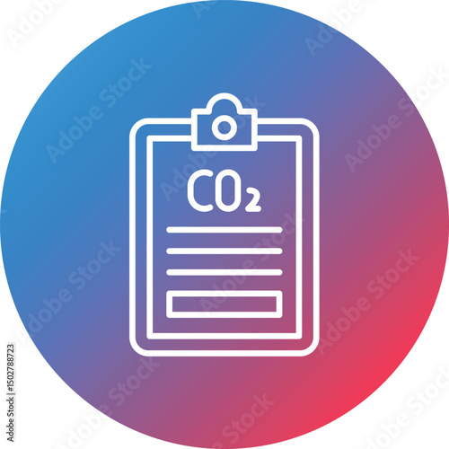 Carbon dioxide Report Line Gradient Circle Background Icon