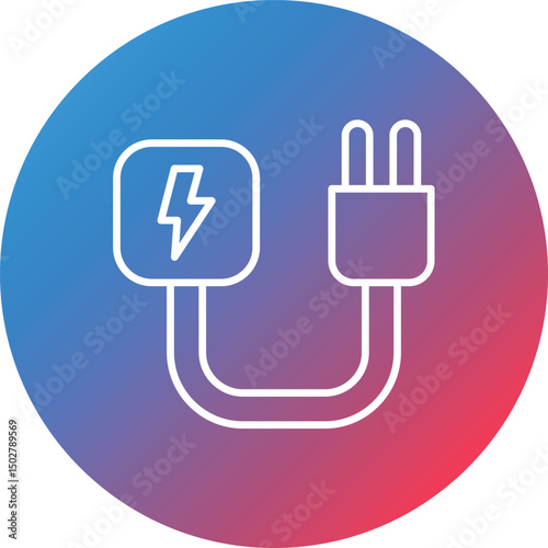 Electricity Line Gradient Circle Background Icon