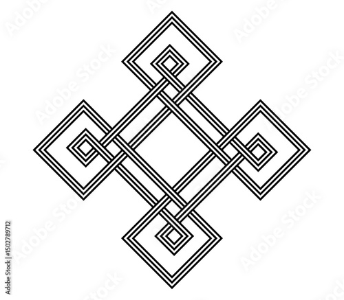 celtic knot trinity endless love on white background for tattoo symbol religion icon logo. vector illustration