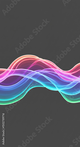 Abstract Colorful Rainbow Wave Flow Glowing Neon Vibrant Swirl Design Dynamic Energy Background