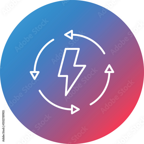 Energy Consumption Line Gradient Circle Background Icon