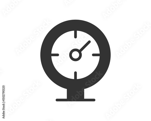 Simple gauge icon depicting measurement or control. Use it for infographics, presentations, or app design. Symbol of precision, assessment, and industrial monitoring.