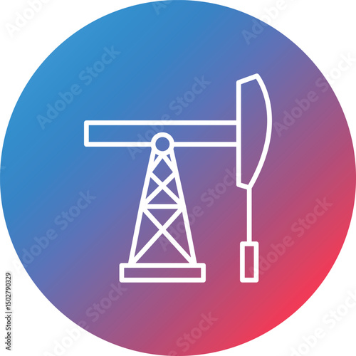 Fossil Fuels Line Gradient Circle Background Icon