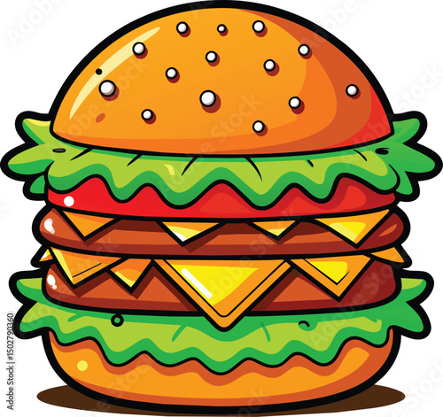 Hamburger mascot logo vector illustration