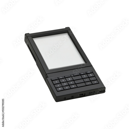 Black Handheld Device with QWERTY Keyboard and Touchscreen Display