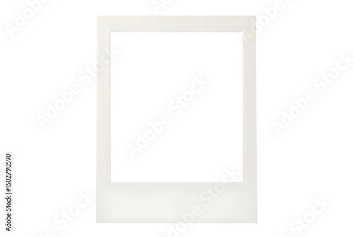 Rectangle with a Thicker Border at the Bottom Resembling a Polaroid Photo Frame Isolated on Transparent Background