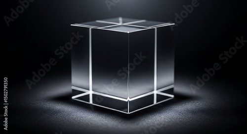 Crystal Cube on Dark Background
