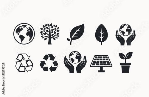 Eco-Friendly Icons Set for Sustainable Living