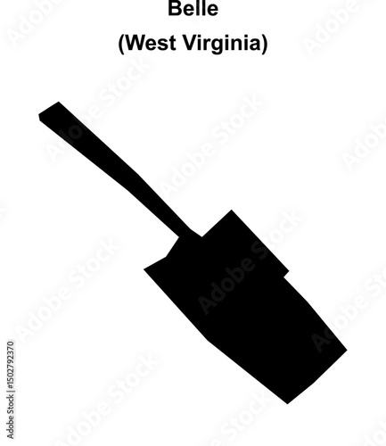 Belle (West Virginia) blank outline map