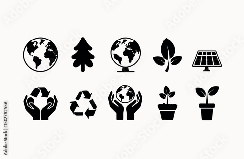 Eco-Friendly Icons Set for Sustainable Living