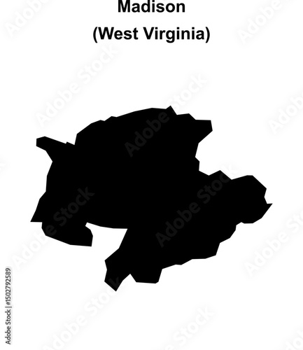 Madison (West Virginia) blank outline map