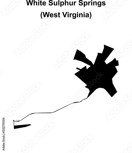 White Sulphur Springs (West Virginia) blank outline map