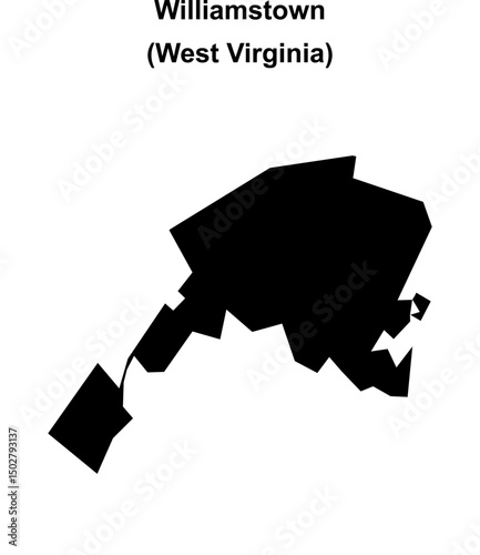 Williamstown (West Virginia) blank outline map