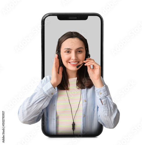 Female technical support ag...