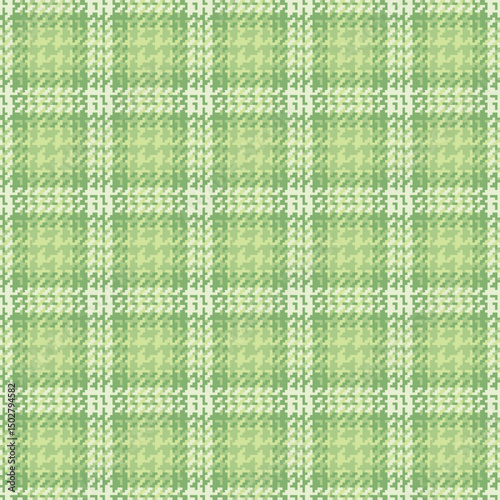 Classic green  white houndstooth pattern. Versatile for backgrounds, textiles, and designs evoking tradition, comfort, or spring themes. Seamless.