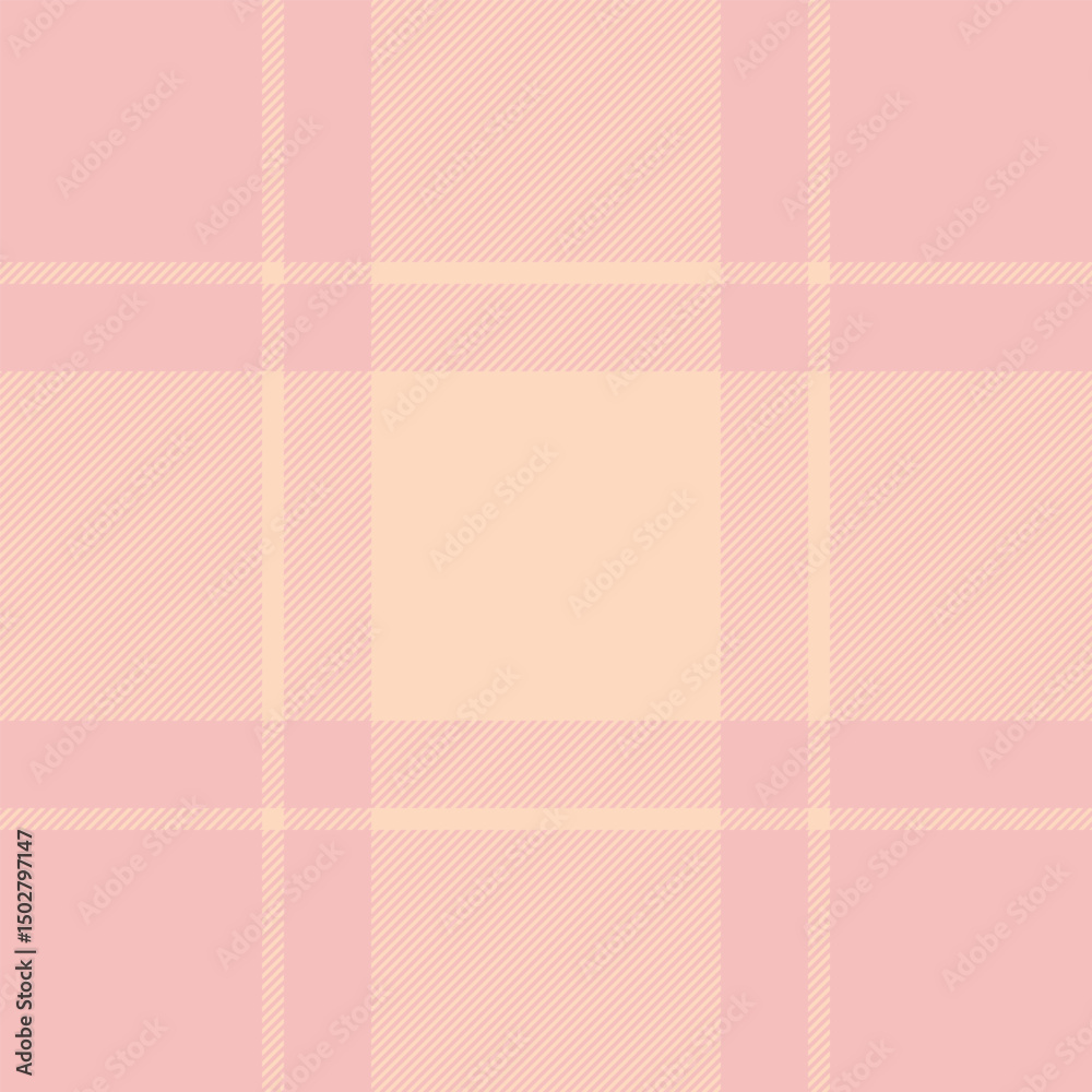 Fototapeta premium Subtle pastel pink and peach plaid pattern. Ideal for textile designs, fashion, branding, and website backgrounds. Evokes a feeling of softness, calmness, and gentle femininity.