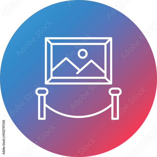 Exhibition Line Gradient Circle Background Icon