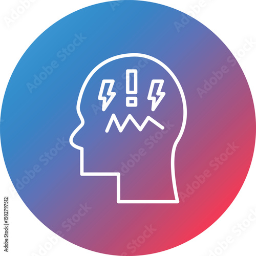 Anger Line Gradient Circle Background Icon