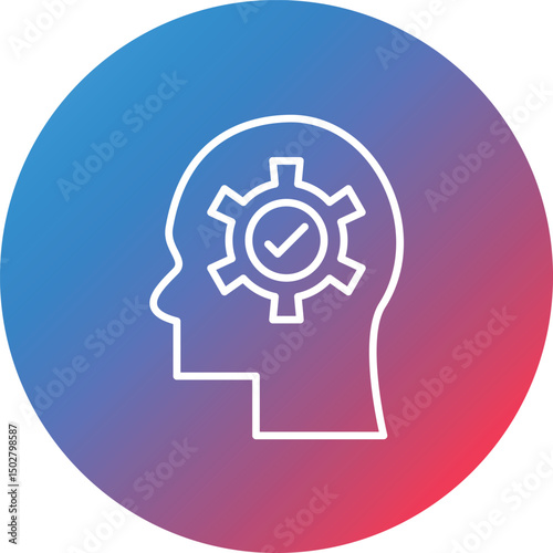 Cognitive Line Gradient Circle Background Icon