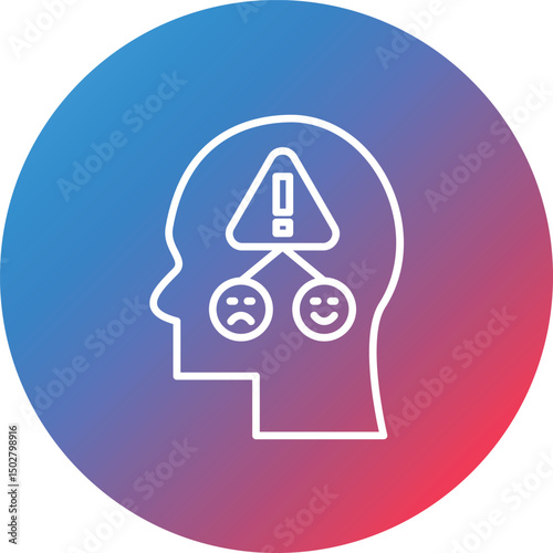 Emotion Factors Line Gradient Circle Background Icon